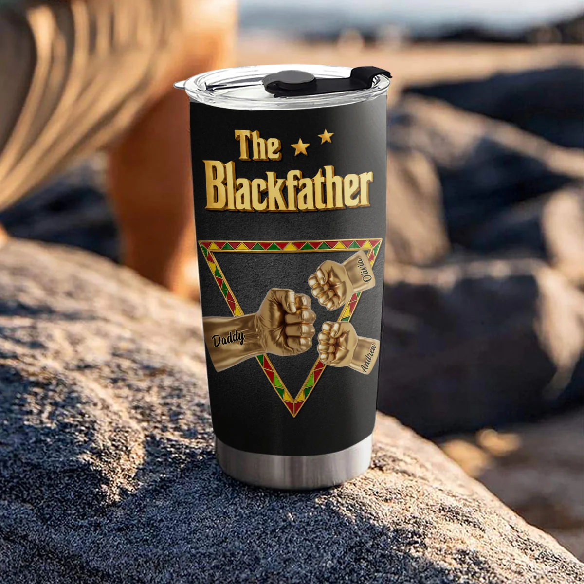 The Blackfather Gold - Personalized Custom 3D Effect Tumbler - Image 5