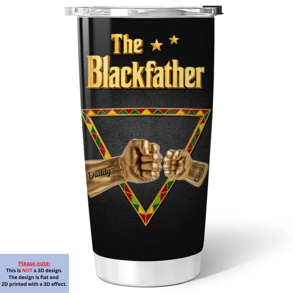The Blackfather Gold - Personalized Custom 3D Effect Tumbler - Image 6