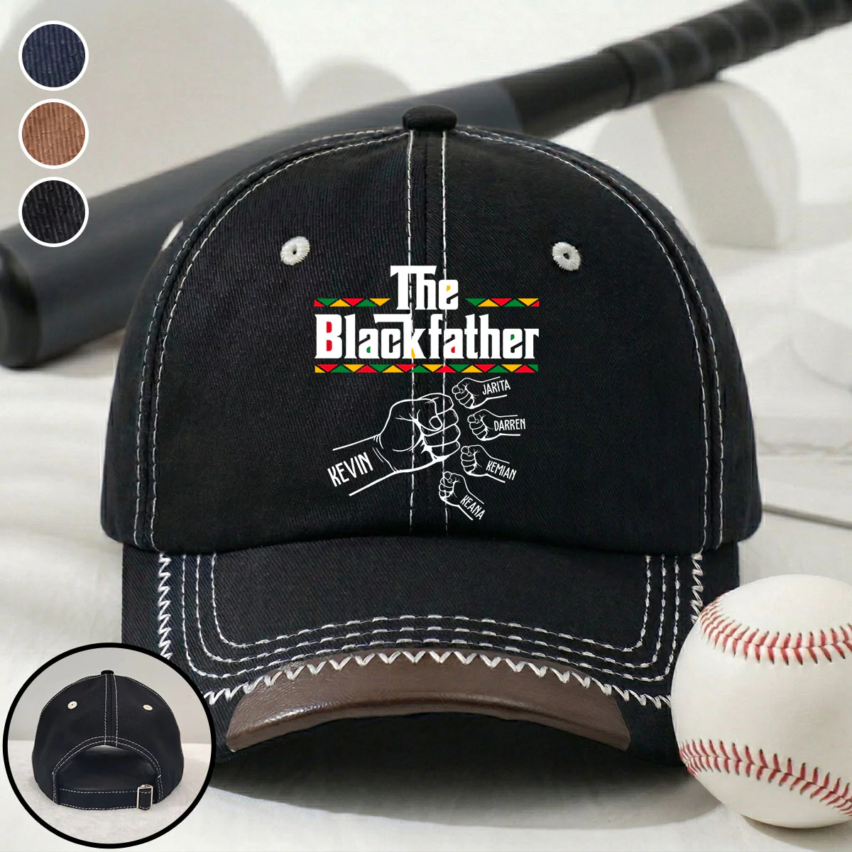 The Blackfather - Personalized Custom Vintage Soft Baseball Cap