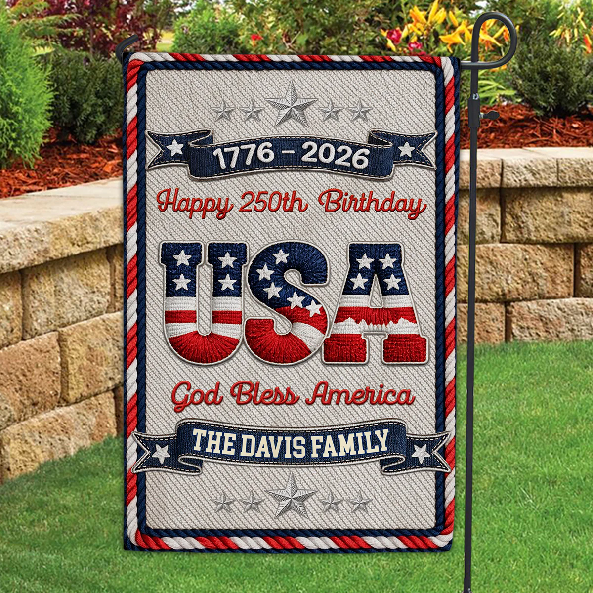 The Blessed Family - Personalized Custom 3D Effect Flag