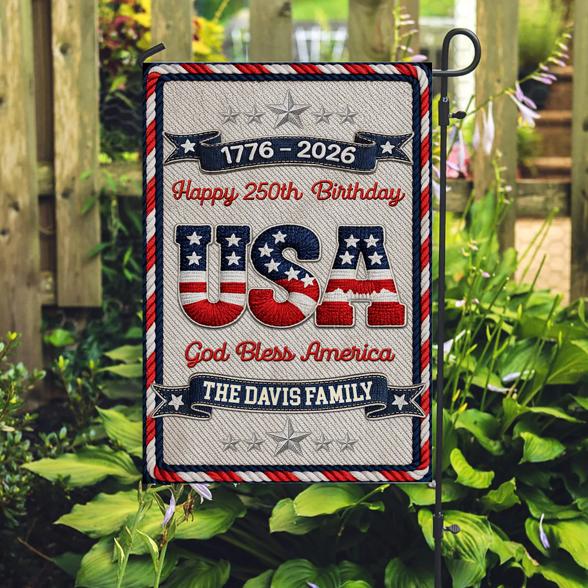 The Blessed Family - Personalized Custom 3D Effect Flag - Image 2