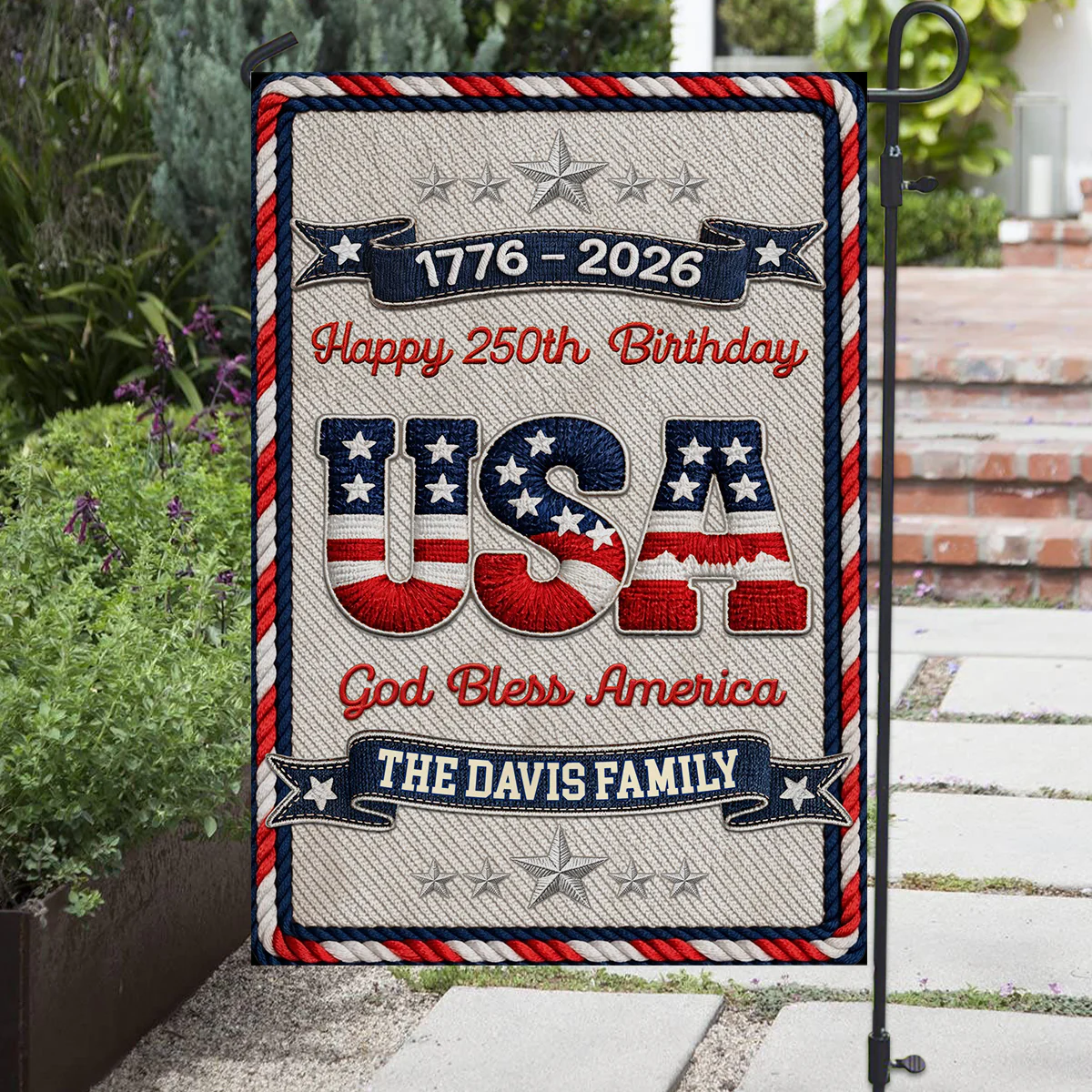 The Blessed Family - Personalized Custom 3D Effect Flag - Image 3