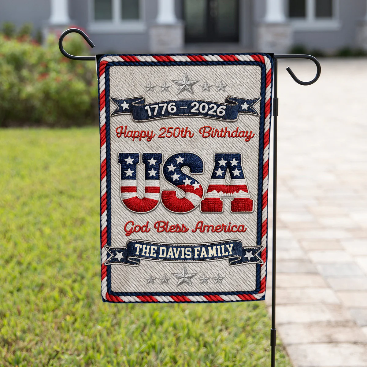 The Blessed Family - Personalized Custom 3D Effect Flag - Image 4