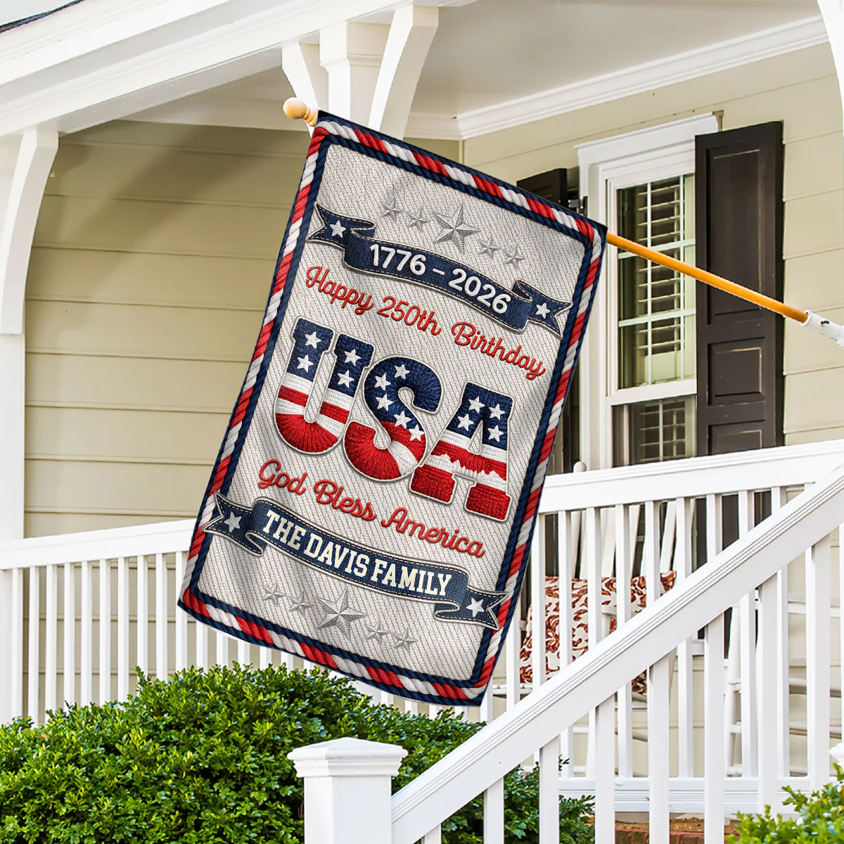 The Blessed Family - Personalized Custom 3D Effect Flag - Image 5