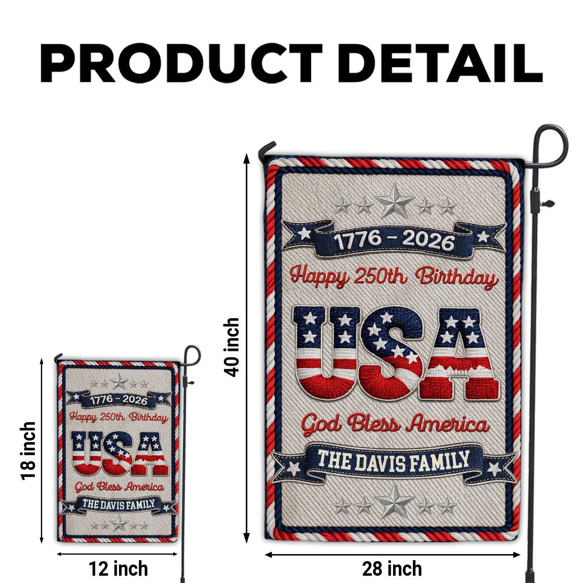 The Blessed Family - Personalized Custom 3D Effect Flag - Image 6