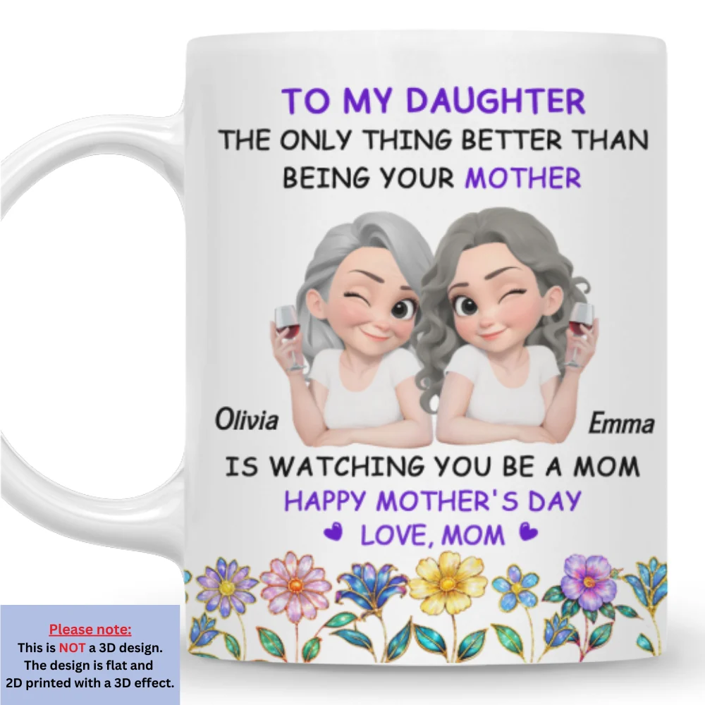 The Bond Between Mother and Daughter - Personalized Custom Coffee Mug - Image 8