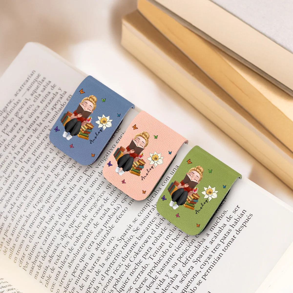 The Book Girly - Personalized Custom Leather Bookmark - Image 4