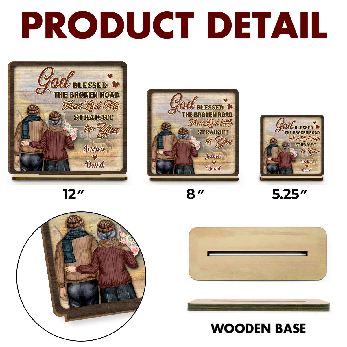 The Broken Road - Personalized Custom 2-Layer Wood Plaque With Flat Base - Image 6