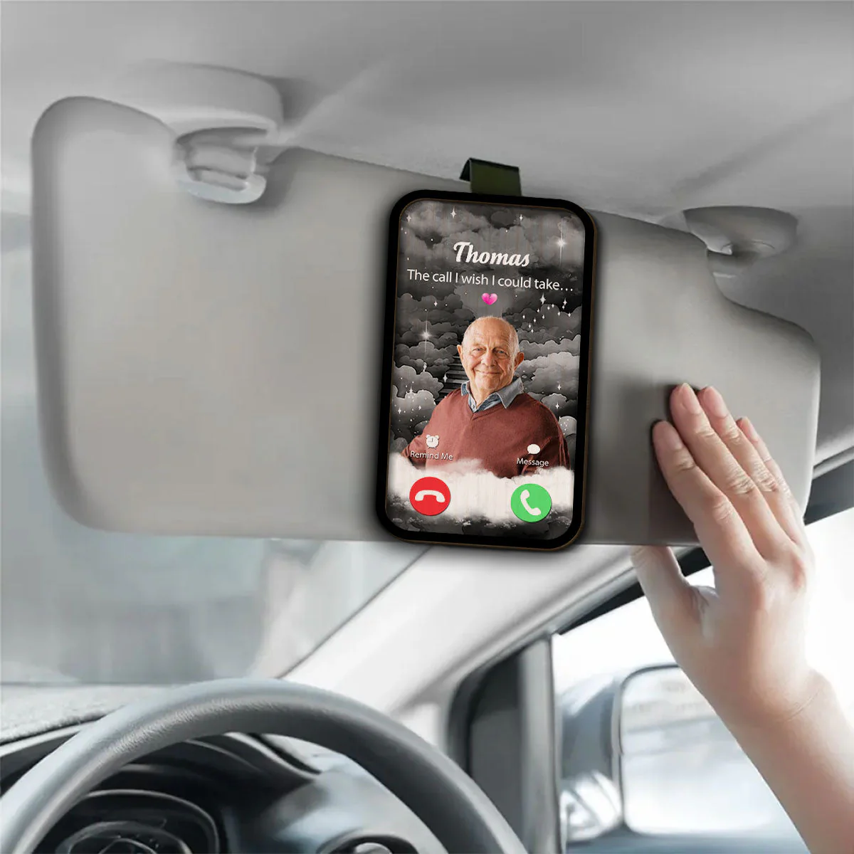 The Call I Wish I Could Take - Personalized Custom Car Visor Clip - Image 2