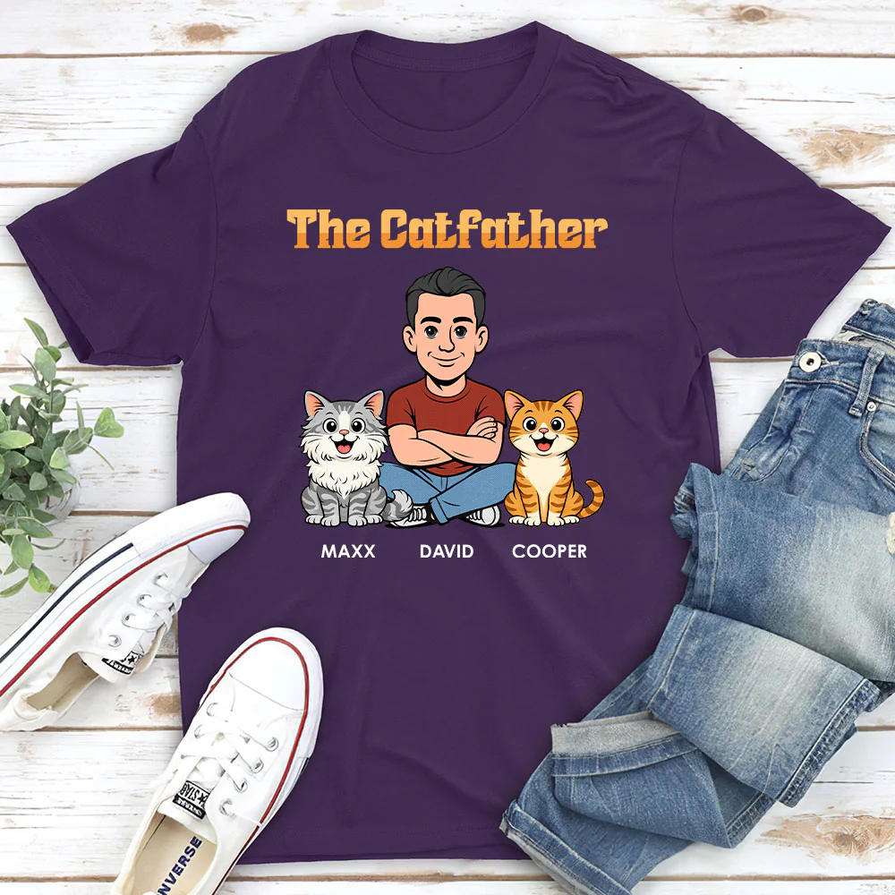 The Catfather Retro - Personalized Custom Shirt - Image 4