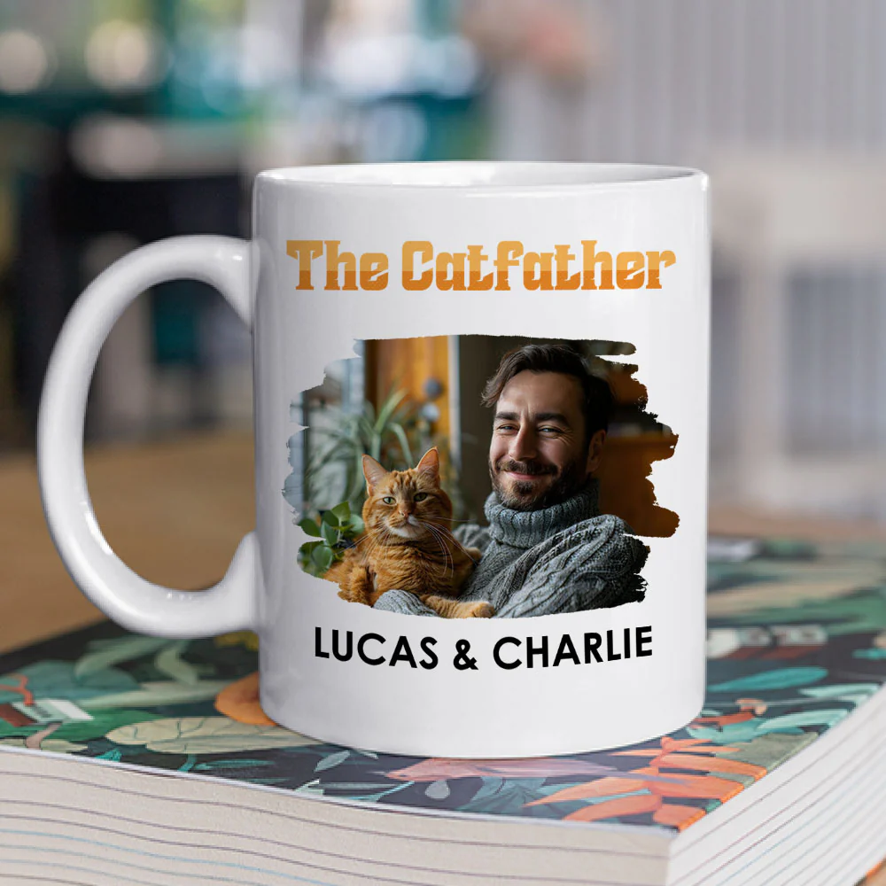 The Catfather Retro Photo - Personalized Custom Coffee Mug