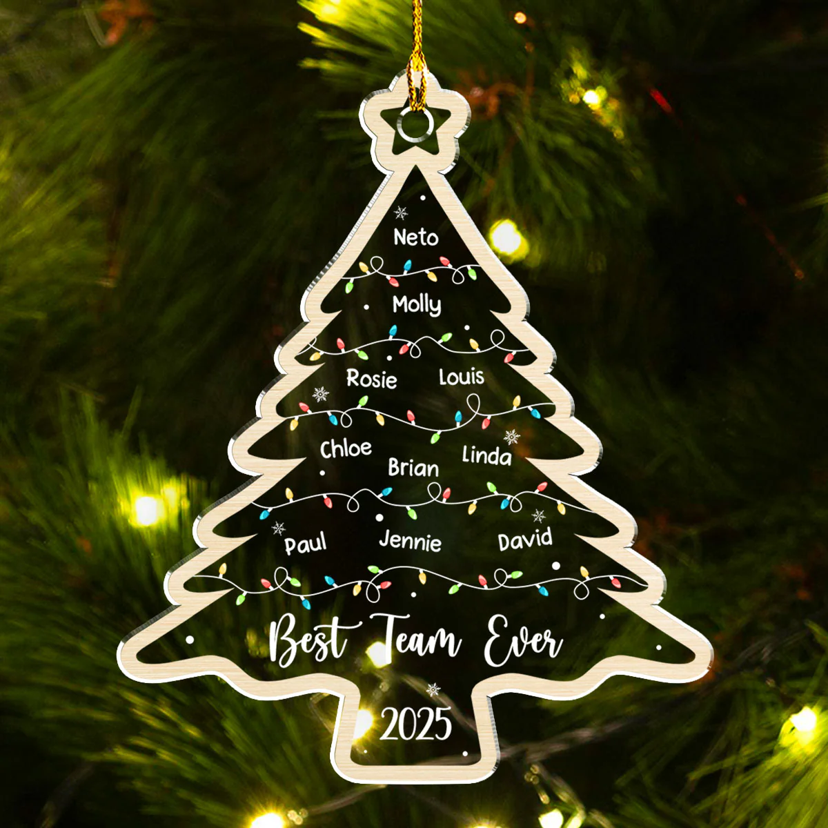 The Christmas Crew - Personalized Custom Acrylic Ornament - Image 4