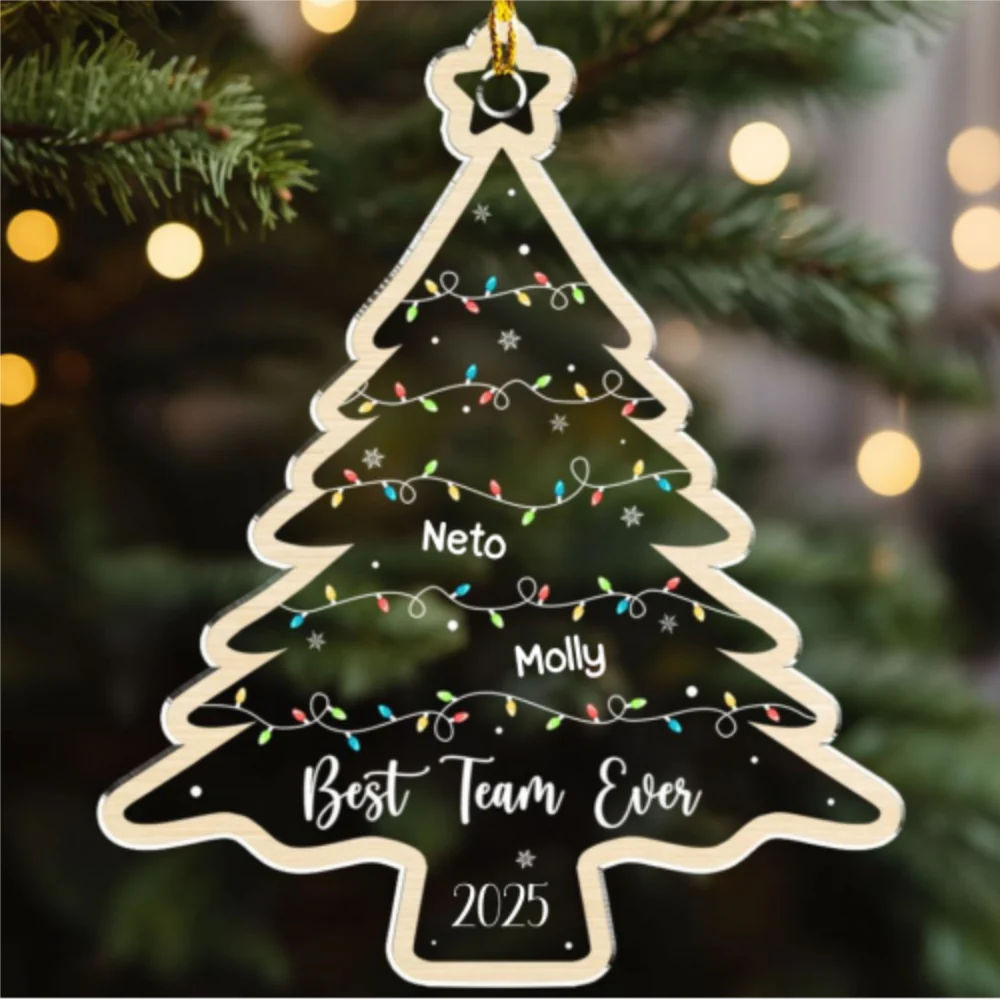 The Christmas Crew - Personalized Custom Acrylic Ornament - Image 6