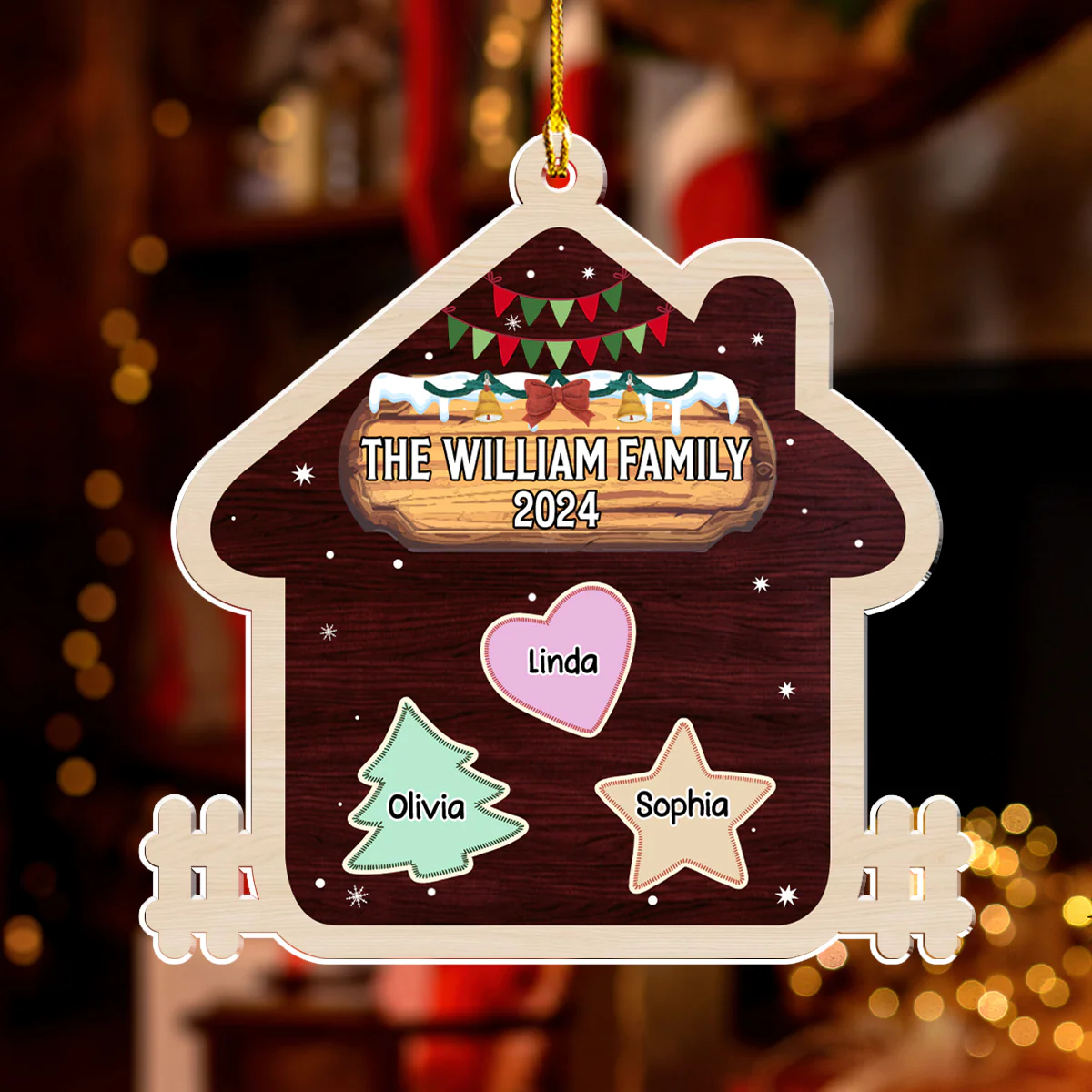 The Christmas House - Personalized Custom Acrylic Ornament - Image 3