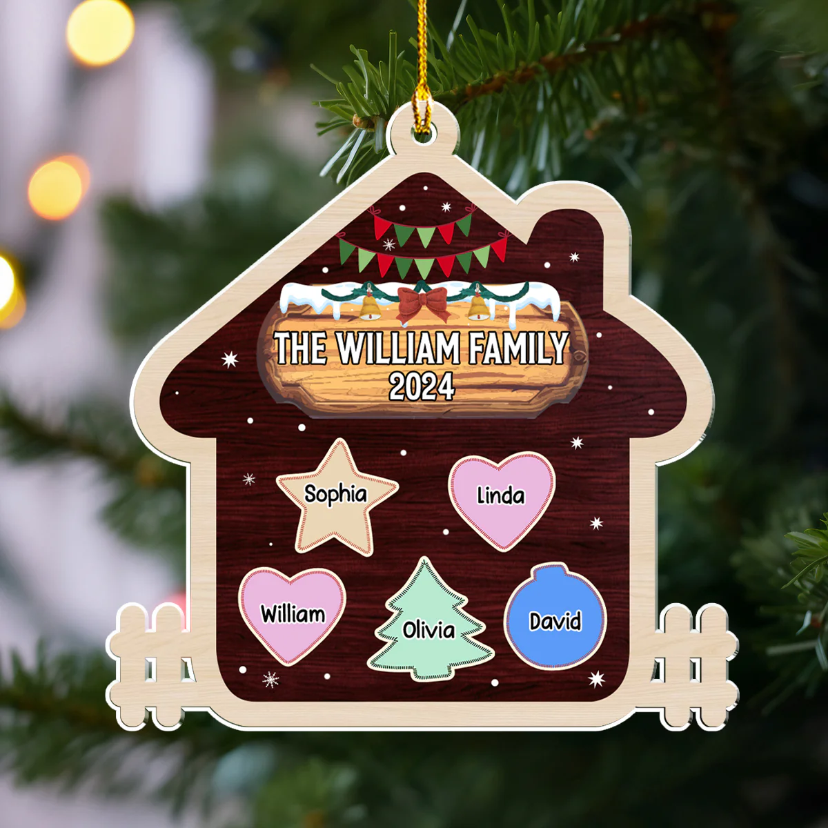 The Christmas House - Personalized Custom Acrylic Ornament - Image 5