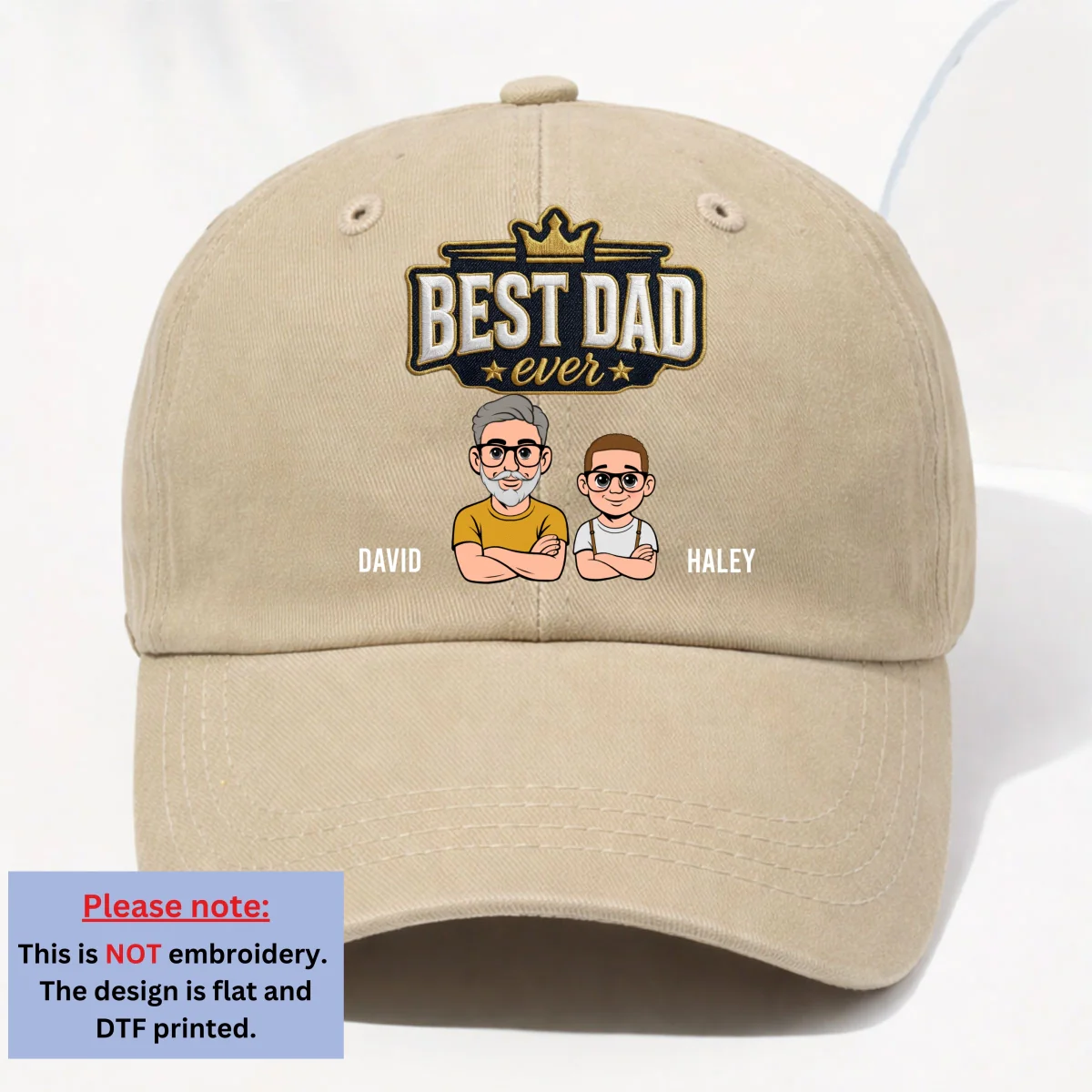 The Cool Parent Of Us - Personalized Custom 3D Effect Vintage Washed Denim Cap - Image 10