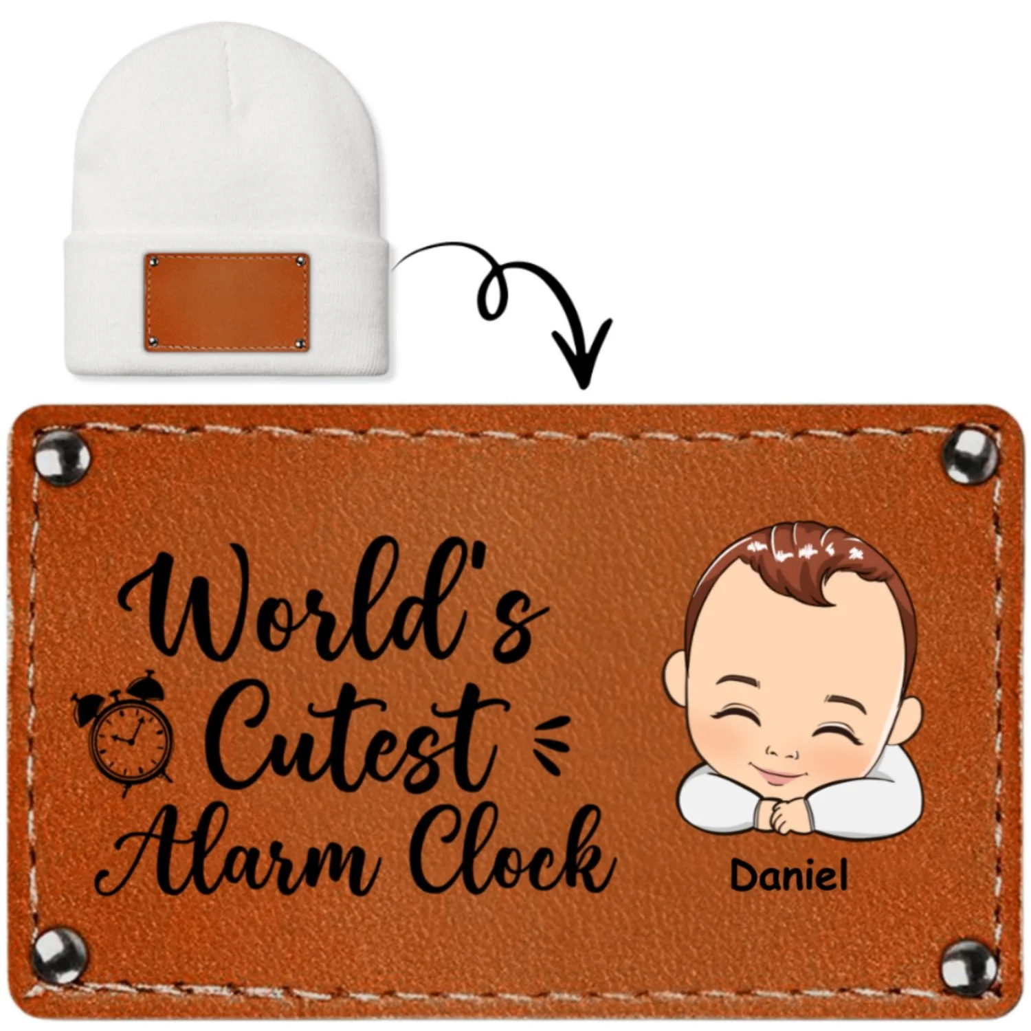 The Cutest Alarm Clock - Personalized Custom Beanie - Image 5
