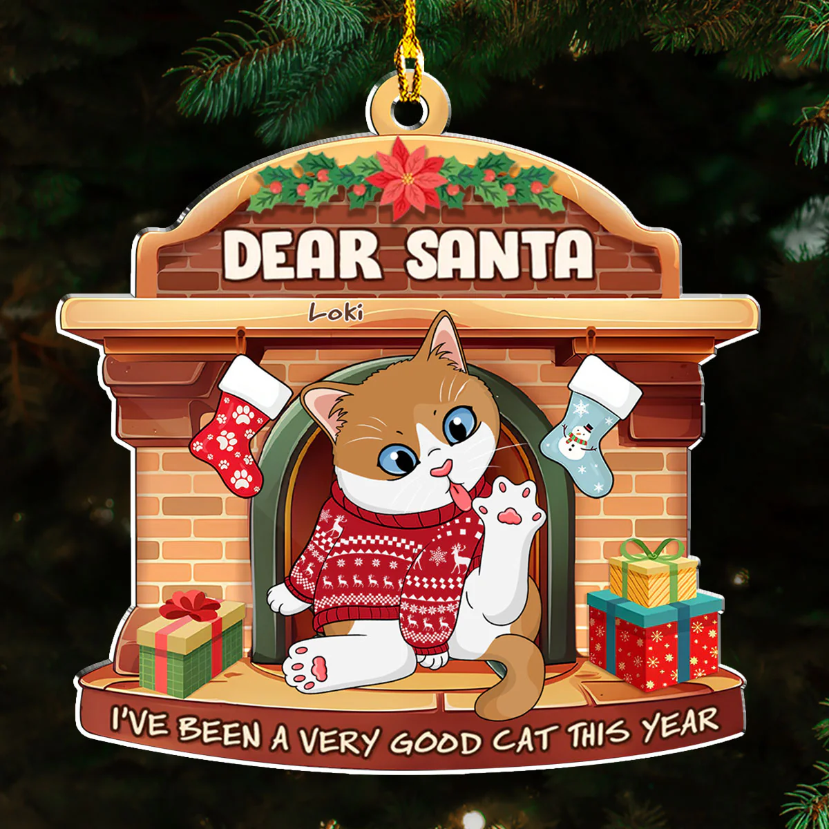 The Cutest Santa Paws - Personalized Custom Acrylic Ornament