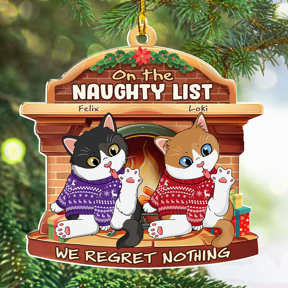 The Cutest Santa Paws - Personalized Custom Acrylic Ornament - Image 2