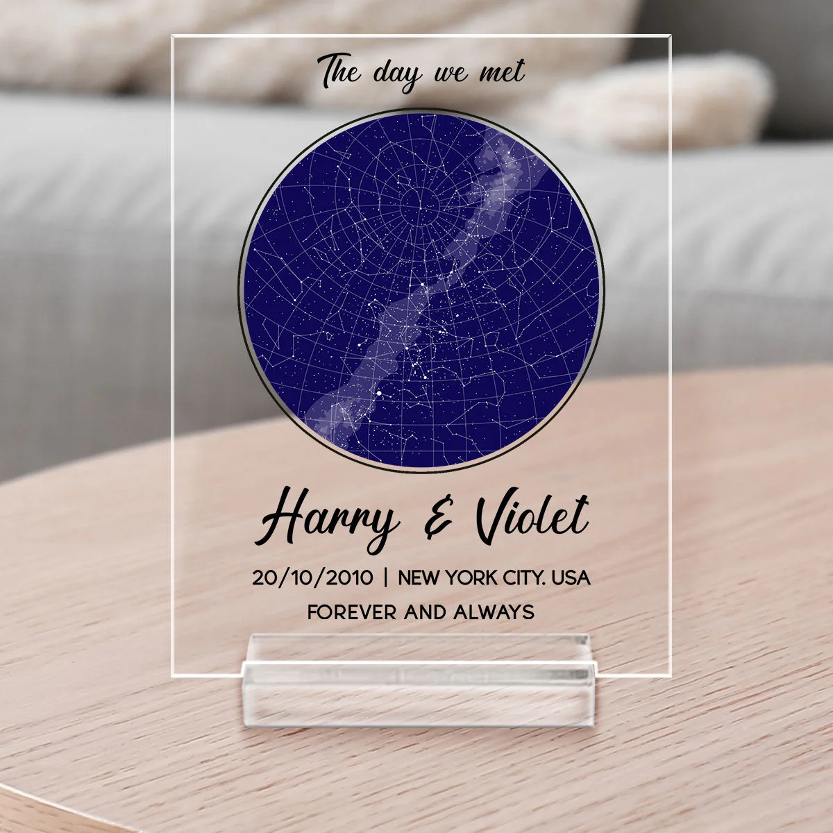 The Day I Met You -  Personalized Custom Acrylic Plaque With Base - Image 2