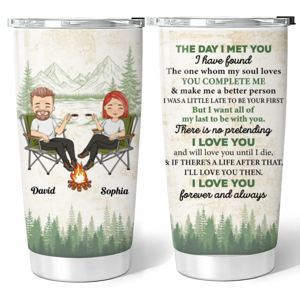 The Day I Met You - Personalized Custom Tumbler - Image 5