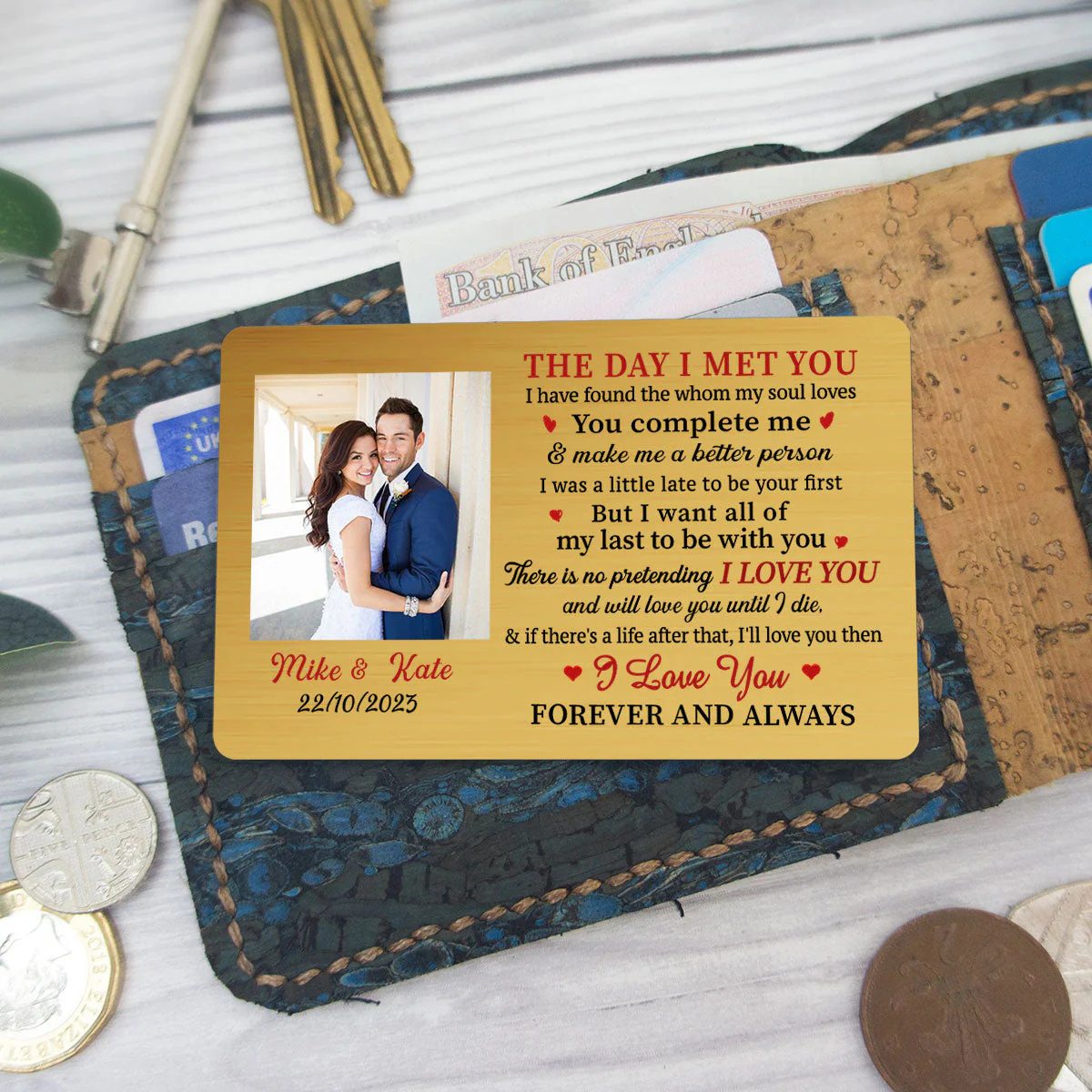 The Day I Met You - Personalized Custom Wallet Card - Image 2