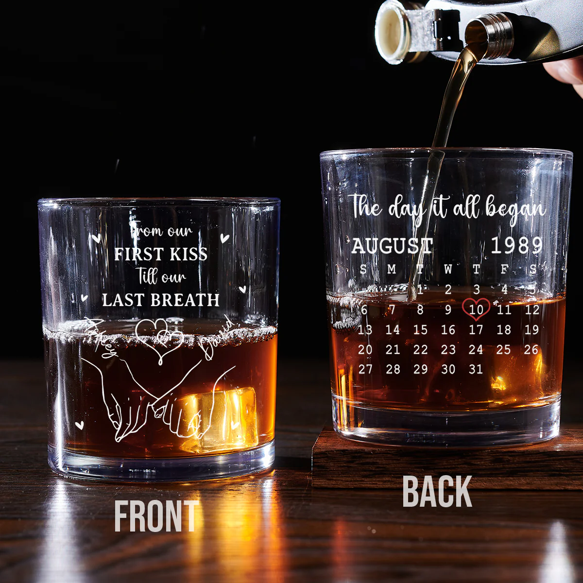 The Day It All Began - Personalized Custom Whiskey Glass - Image 3