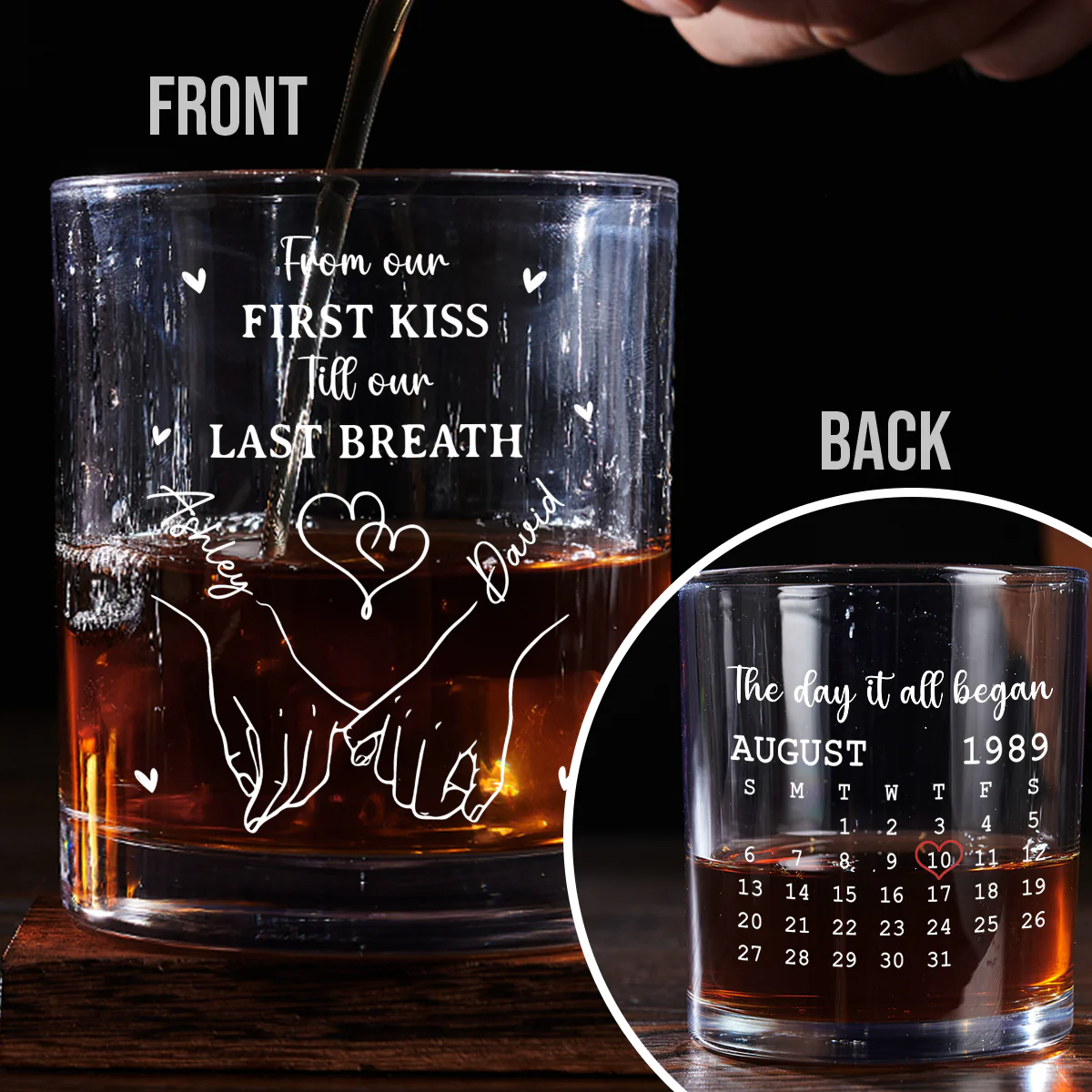 The Day It All Began - Personalized Custom Whiskey Glass - Image 4