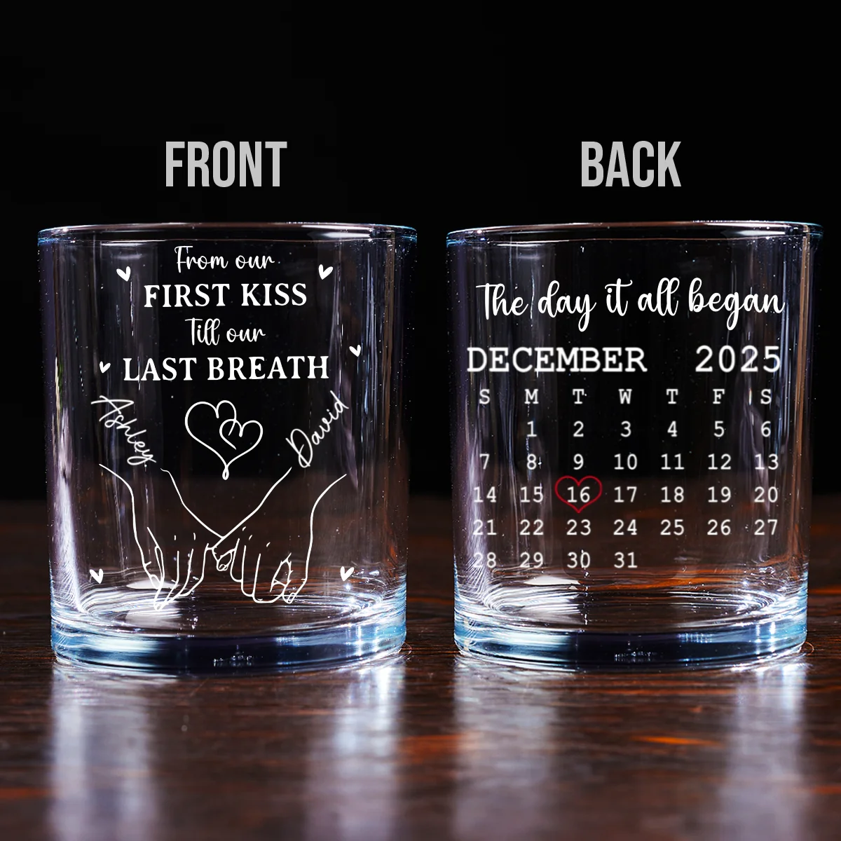 The Day It All Began - Personalized Custom Whiskey Glass - Image 6