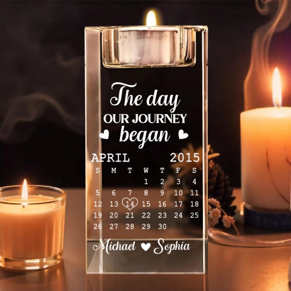 The Day - Personalized Custom Crystal Candle Holder - Image 9