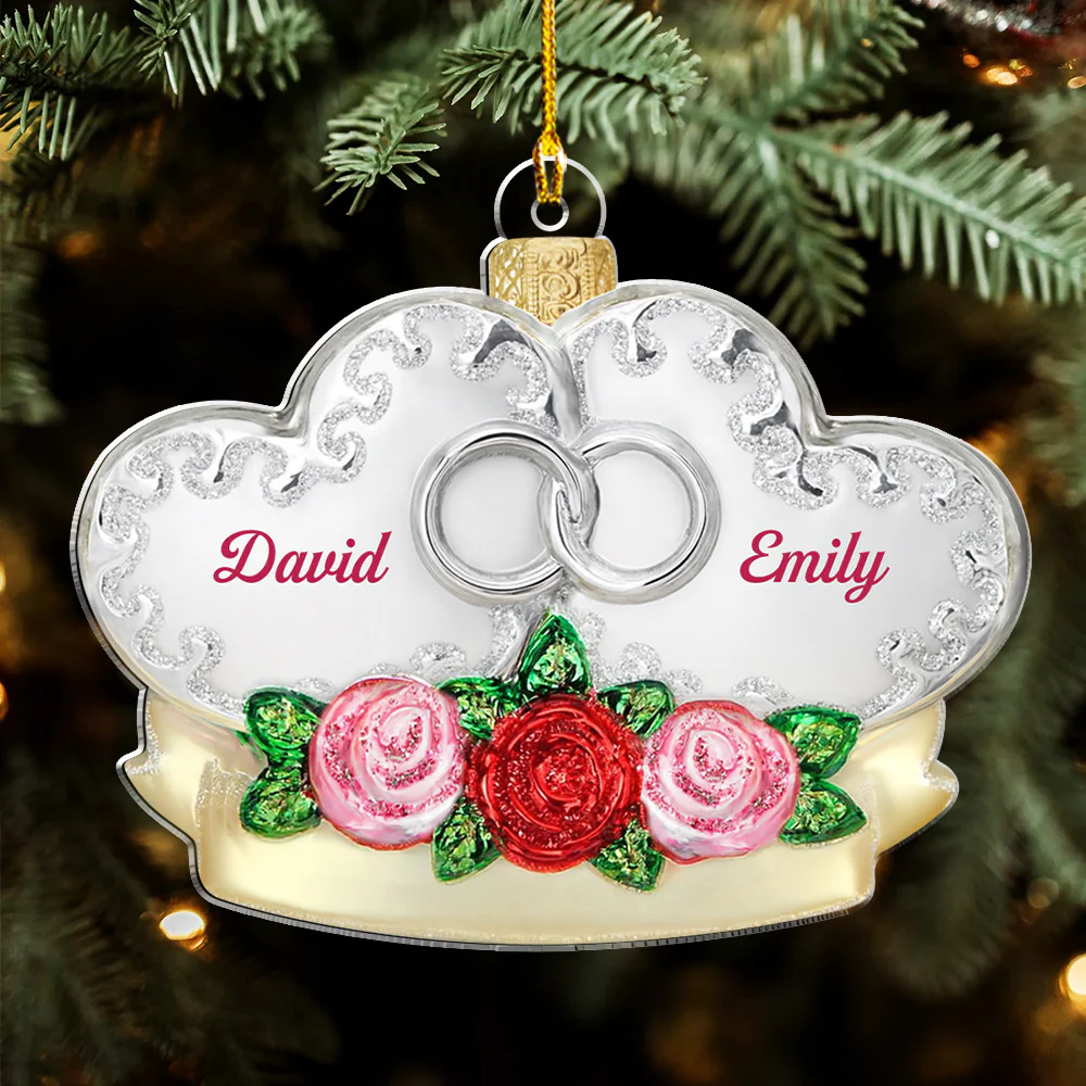 The Day We Got Married - Personalized Custom 3D Effect Acrylic Ornament - Image 3