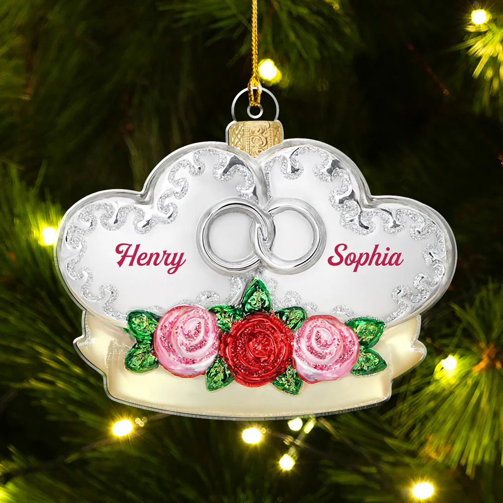 The Day We Got Married - Personalized Custom 3D Effect Acrylic Ornament - Image 4