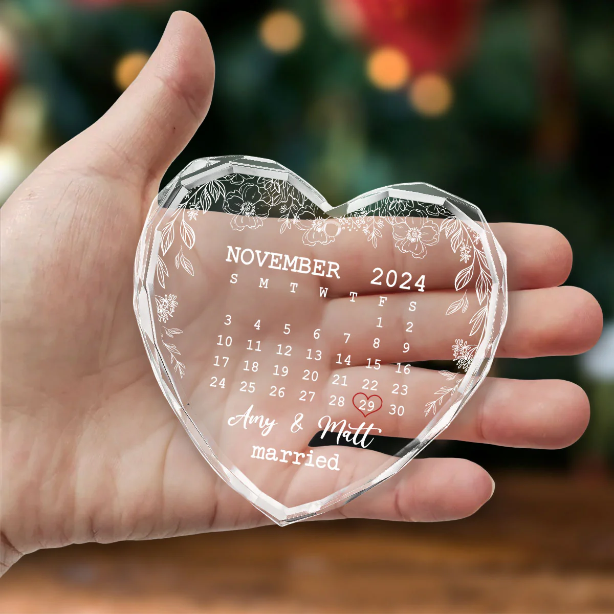The Day We Met - Personalized Custom Glass Ornament - Image 3