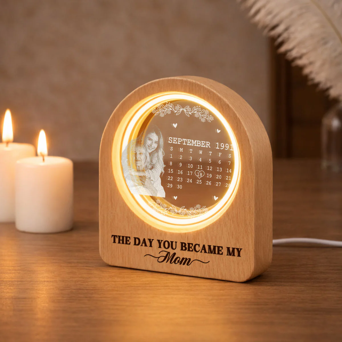 The Day You Became - Personalized Custom 3D Crystal Photo Portrait LED - Image 4