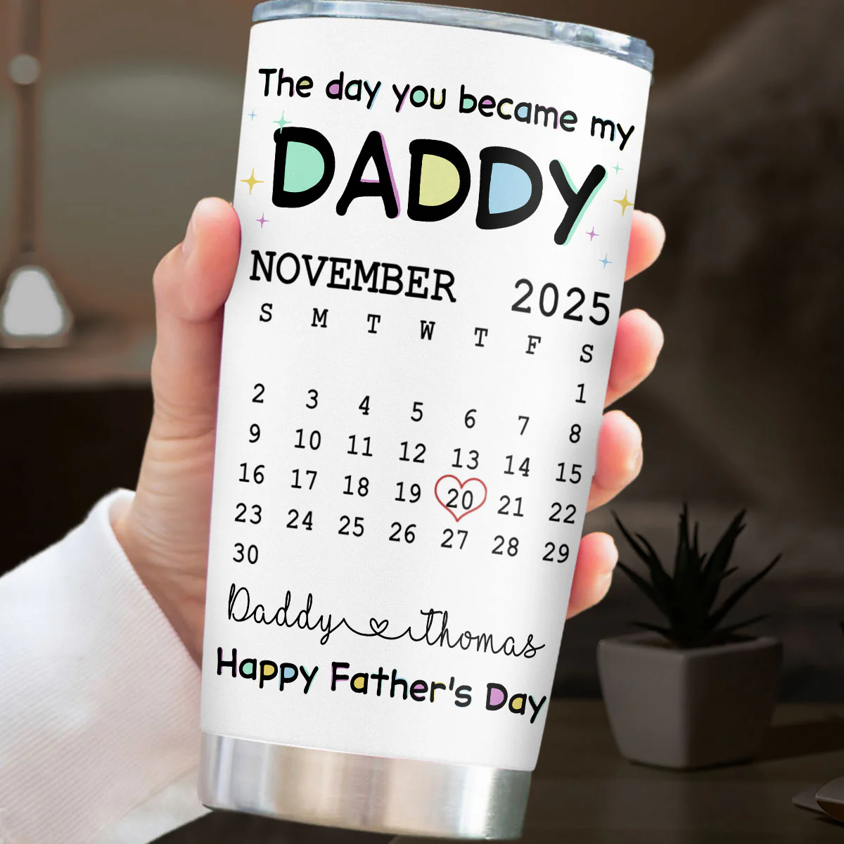 The Day You Become My Daddy - Personalized Custom 3D Inflated Effect Tumbler - Image 3