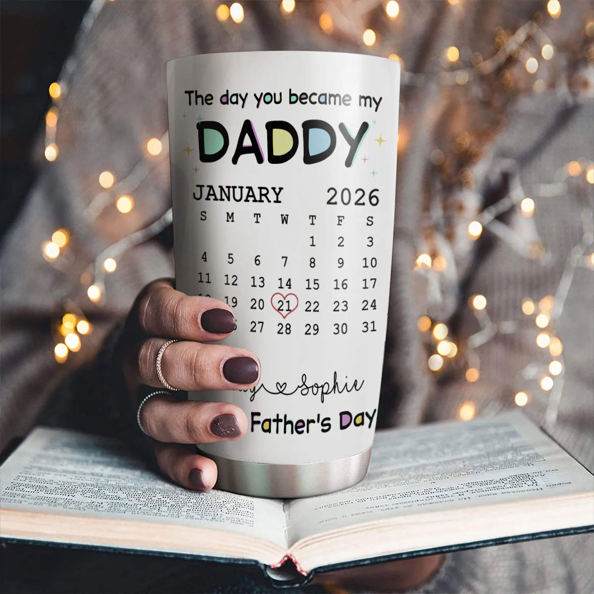The Day You Become My Daddy - Personalized Custom 3D Inflated Effect Tumbler - Image 4