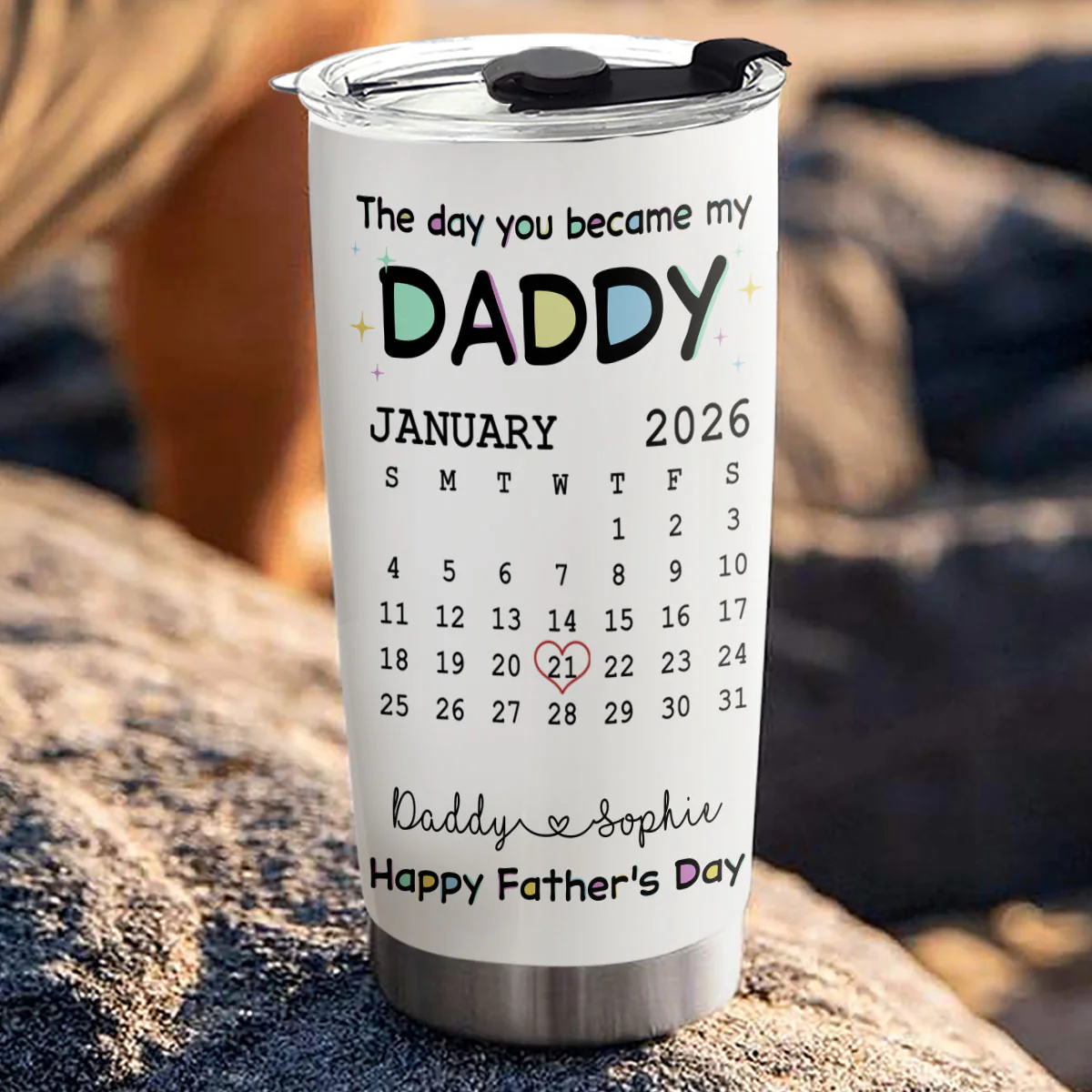 The Day You Become My Daddy - Personalized Custom 3D Inflated Effect Tumbler - Image 5