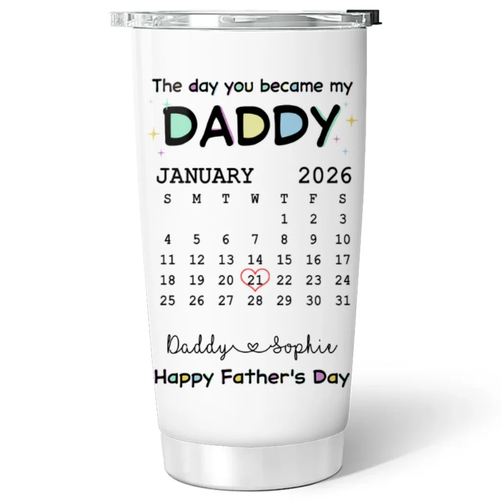 The Day You Become My Daddy - Personalized Custom 3D Inflated Effect Tumbler - Image 7