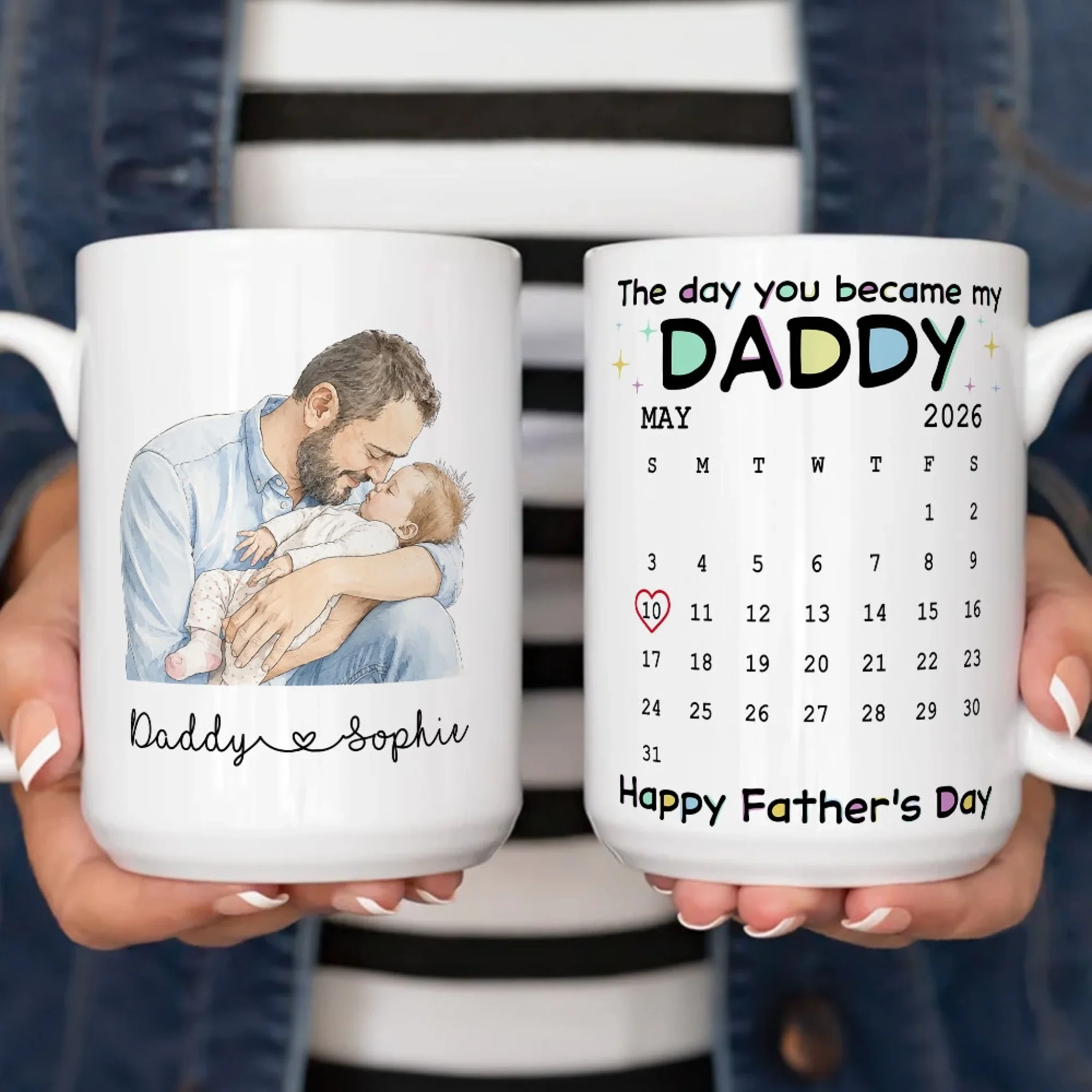 The Day You Become My Daddy - Personalized Custom Coffee Mug - Image 5