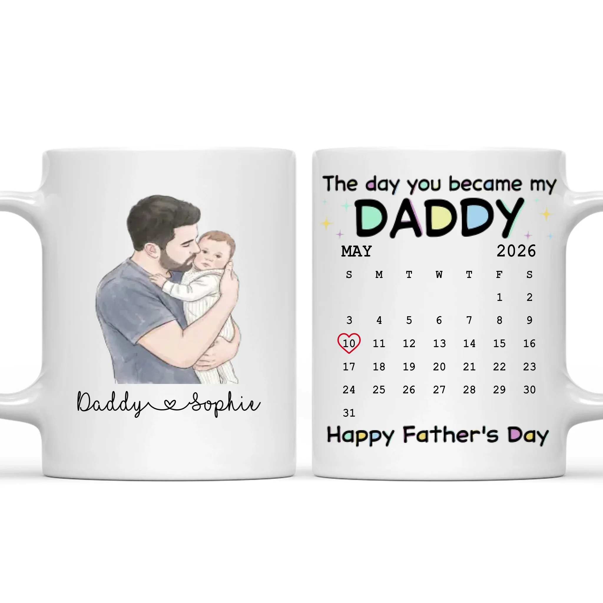 The Day You Become My Daddy - Personalized Custom Coffee Mug - Image 7