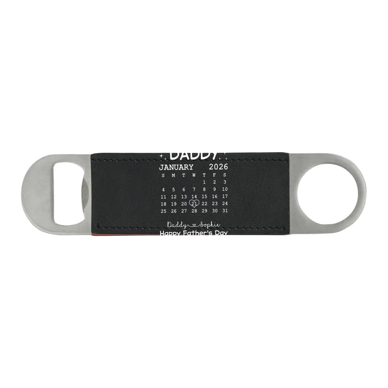 The Day You Become My Daddy - Personalized Custom Leather Bottle Opener - Image 9