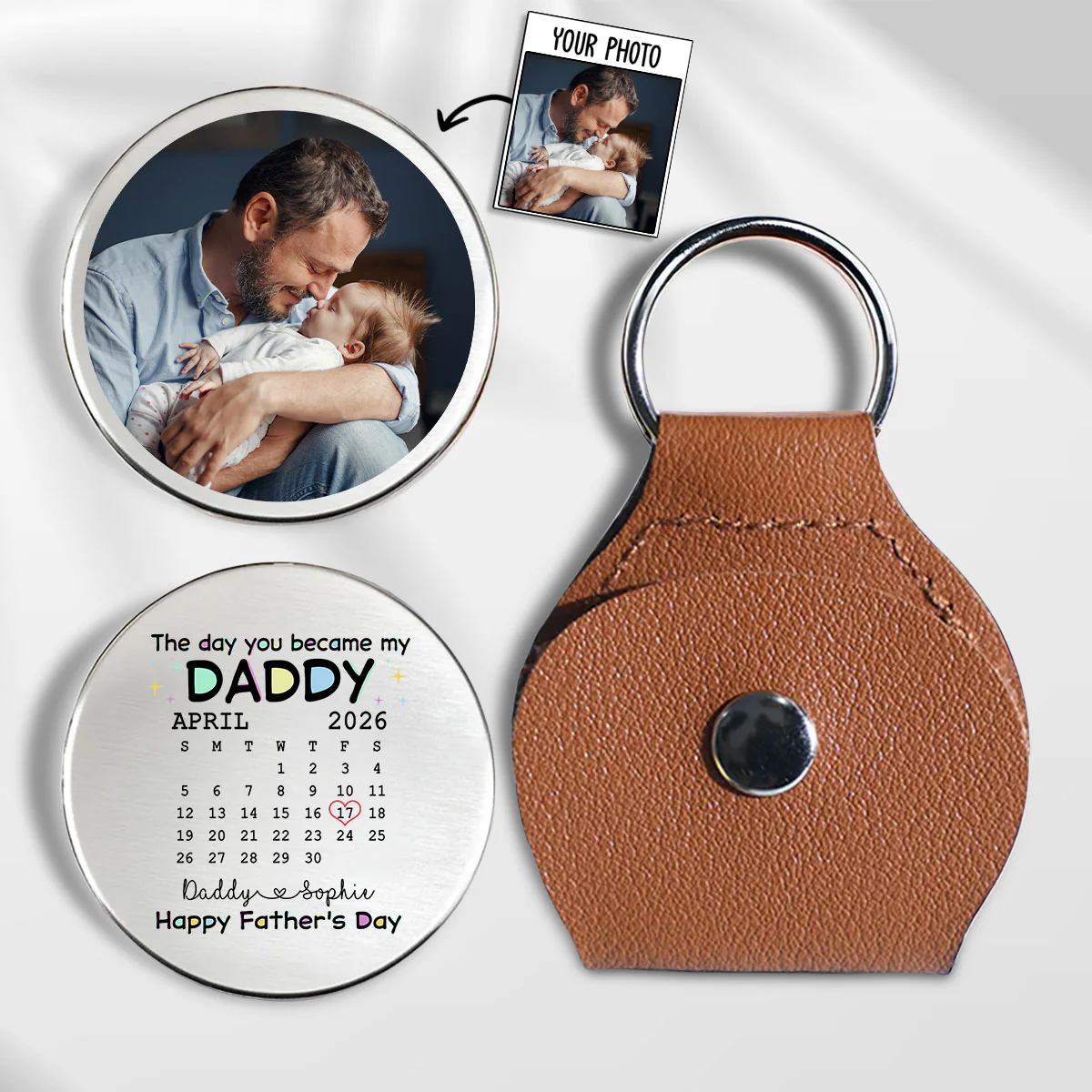 The Day You Become My Daddy - Personalized Custom Pocket Hug