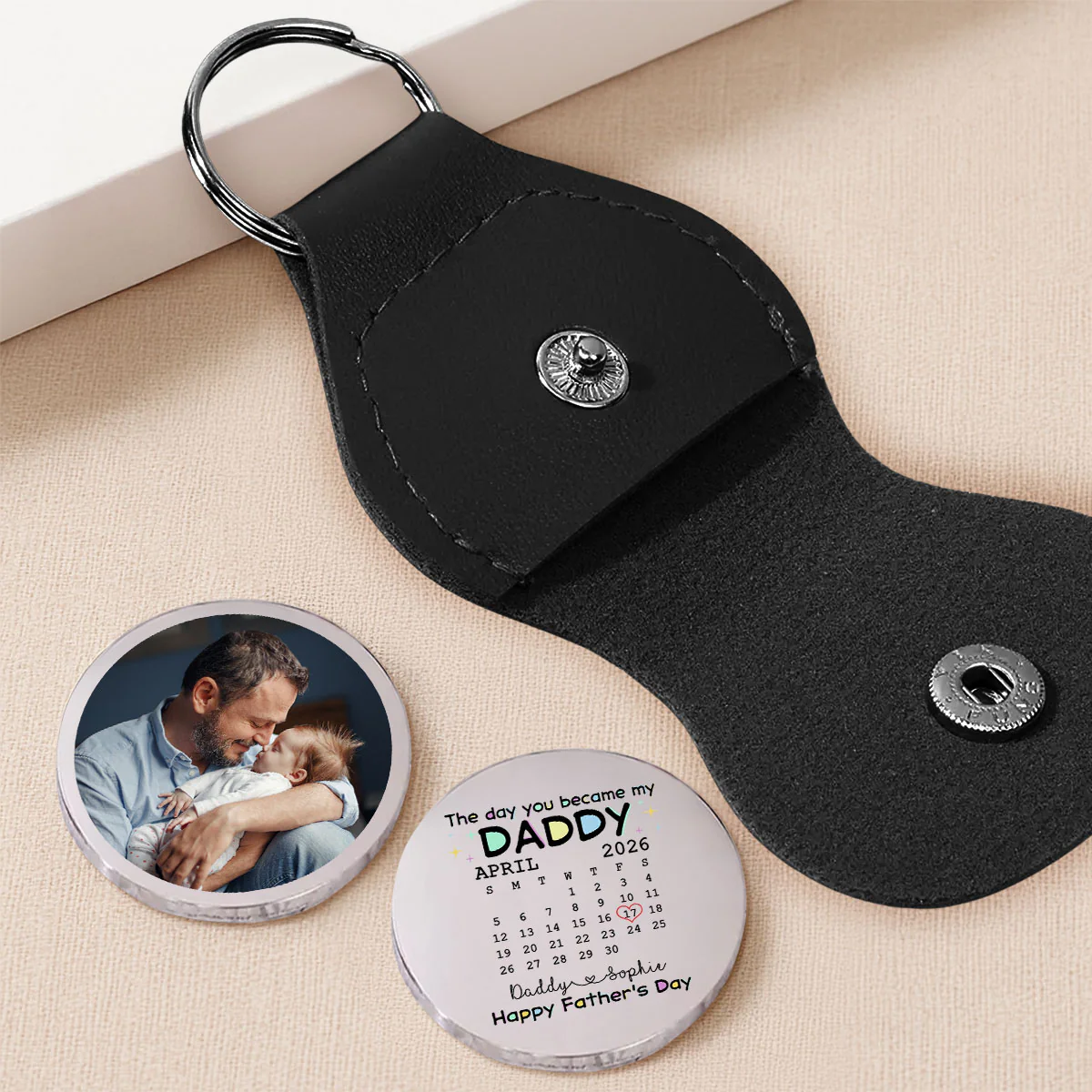 The Day You Become My Daddy - Personalized Custom Pocket Hug - Image 2