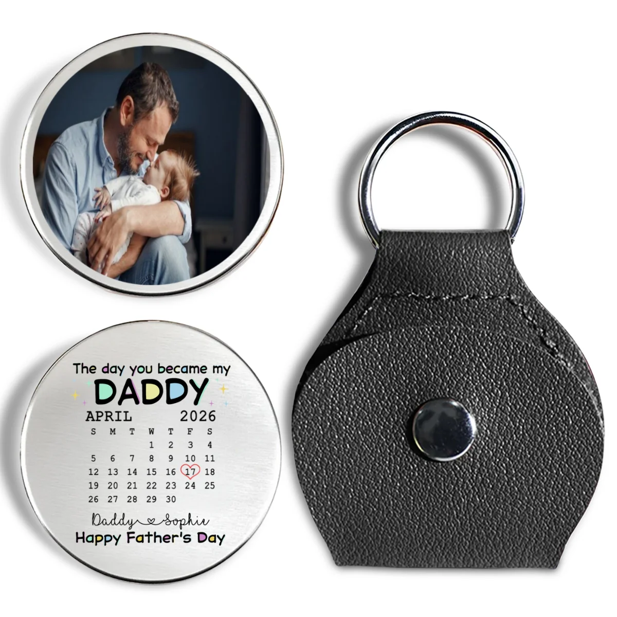 The Day You Become My Daddy - Personalized Custom Pocket Hug - Image 6