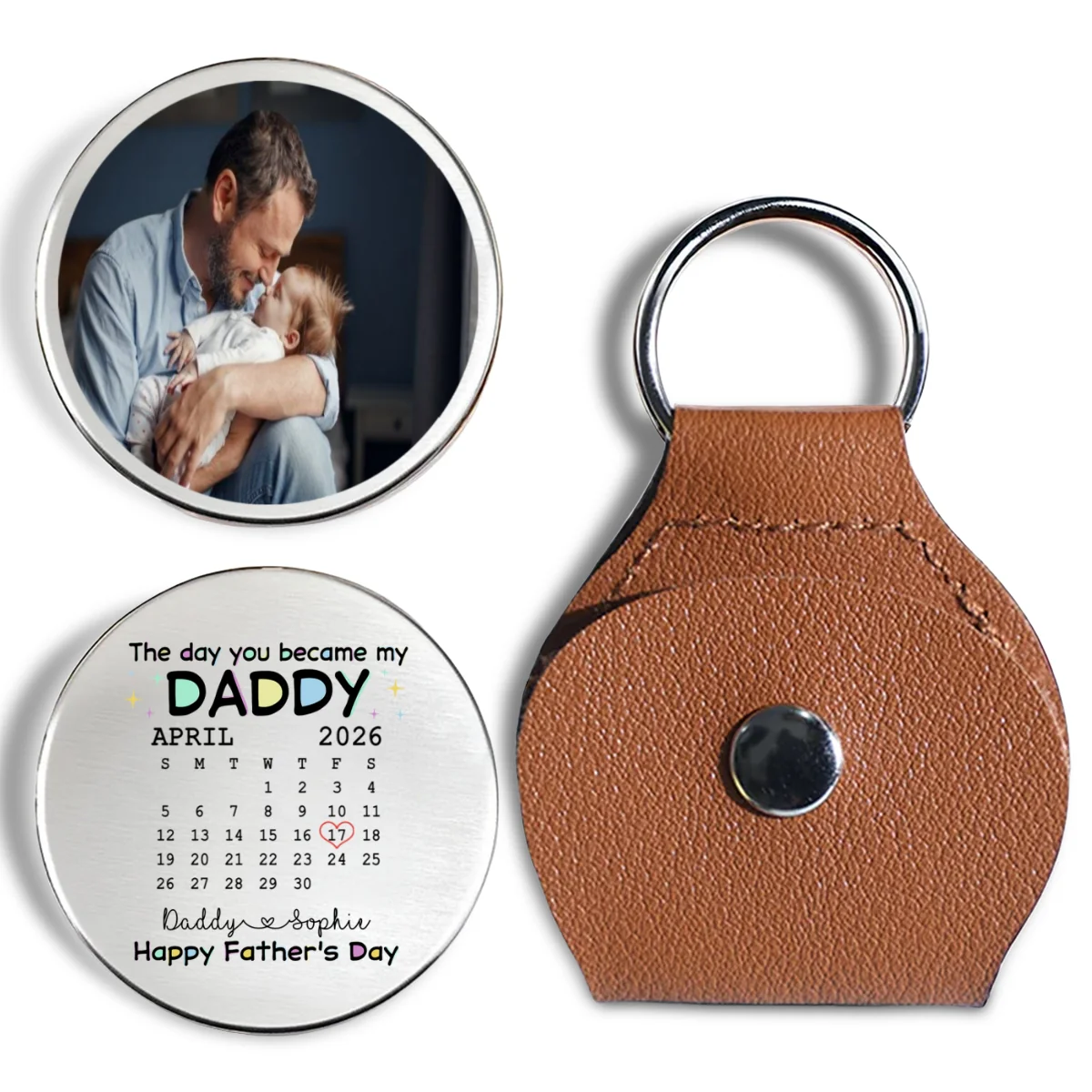 The Day You Become My Daddy - Personalized Custom Pocket Hug - Image 7