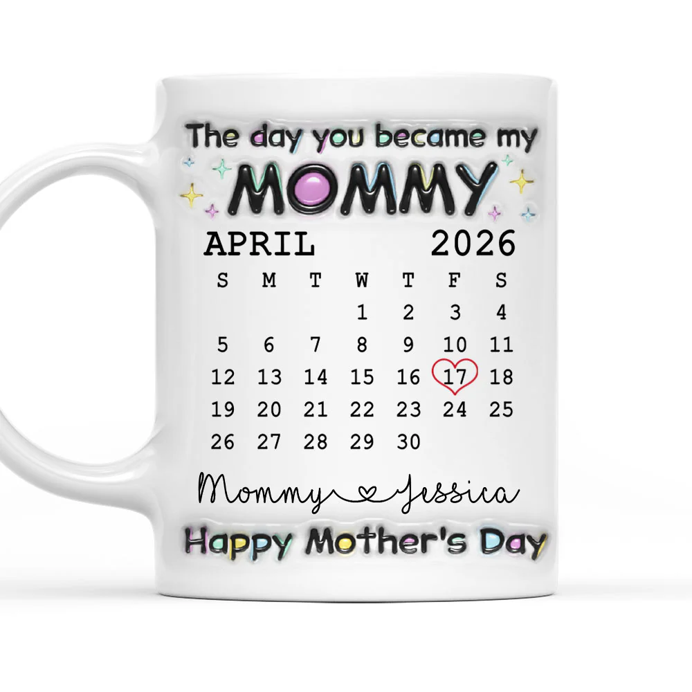 The Day You Become My Mommy - Personalized Custom 3D Inflated Effect Mug