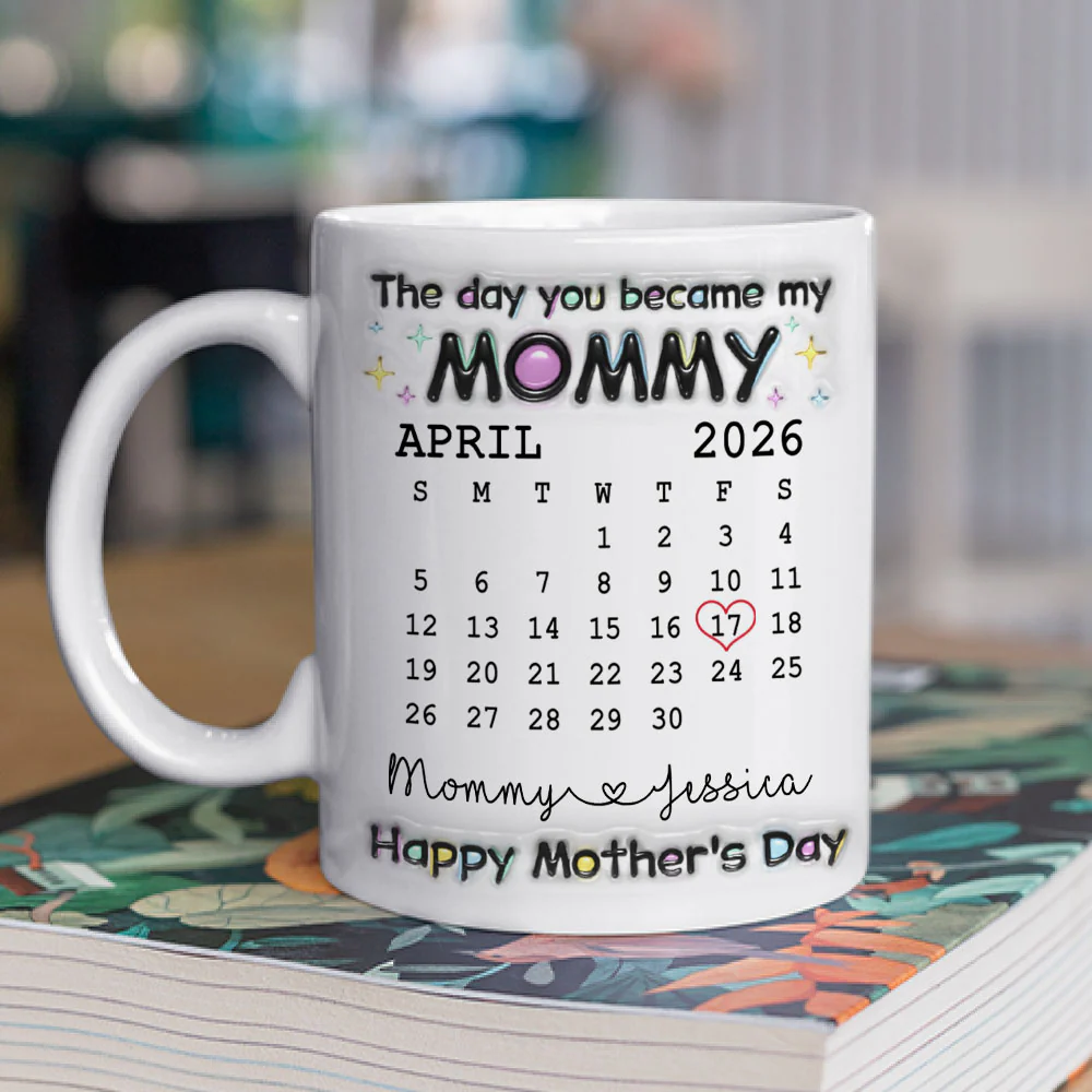 The Day You Become My Mommy - Personalized Custom 3D Inflated Effect Mug - Image 2