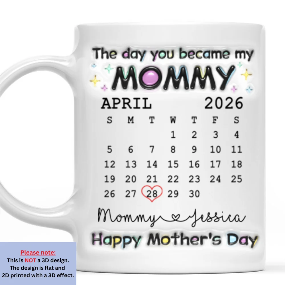 The Day You Become My Mommy - Personalized Custom 3D Inflated Effect Mug - Image 6