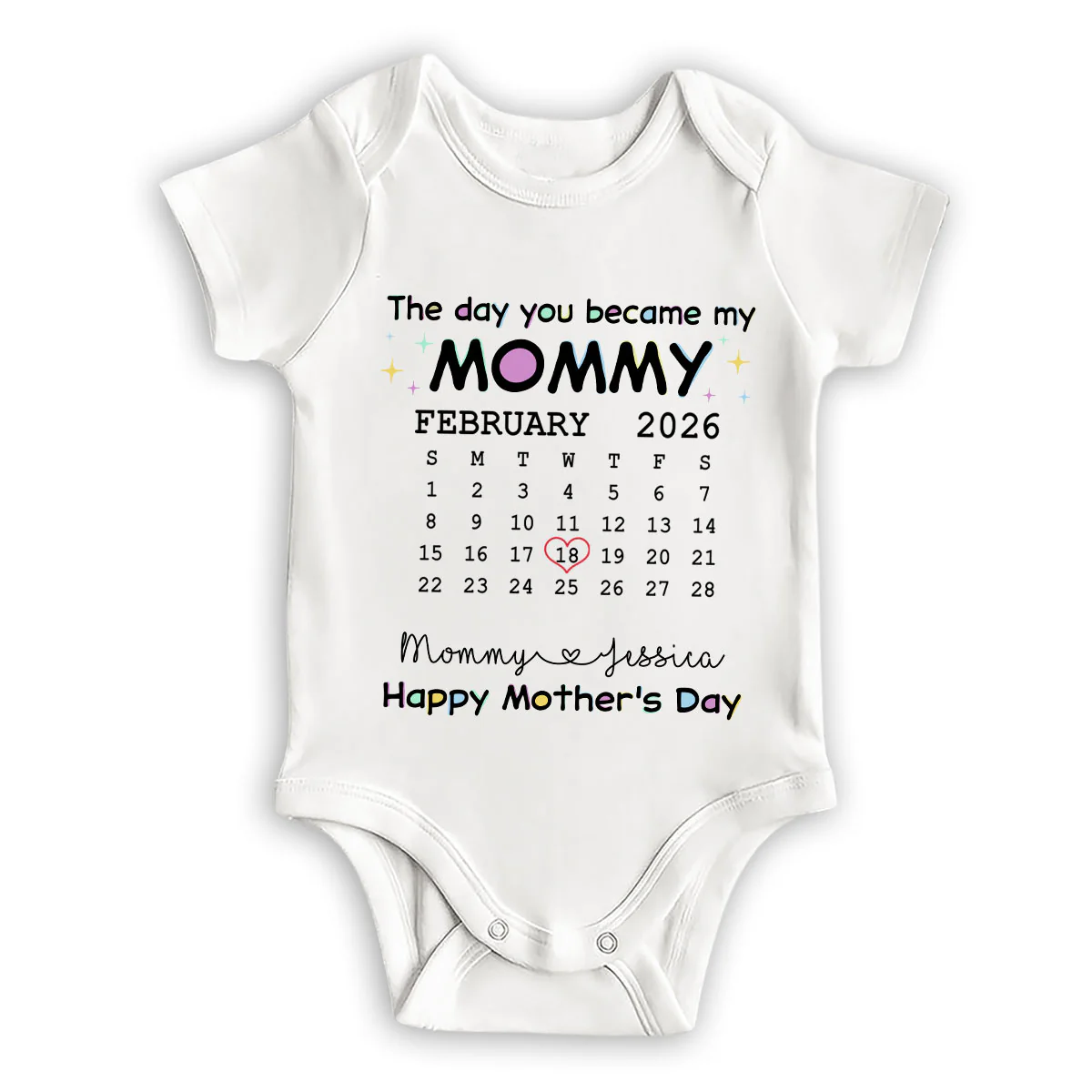 The Day You Become My Mommy - Personalized Custom Baby Onesie