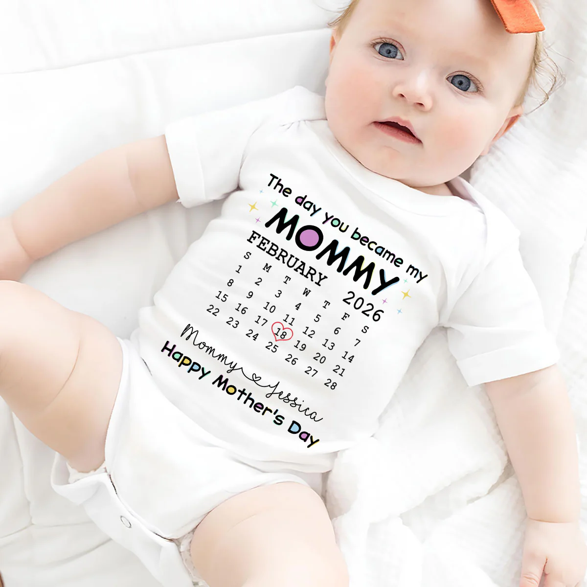 The Day You Become My Mommy - Personalized Custom Baby Onesie - Image 3